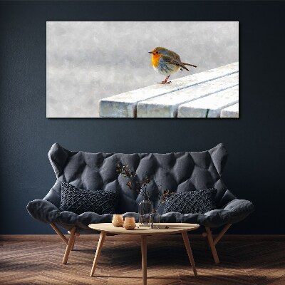 Tableau imprimé sur toile Robin sur un tableau blanc