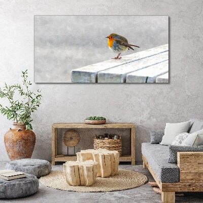 Tableau imprimé sur toile Robin sur un tableau blanc