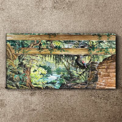 Tableau toile imprimée Paysage tropical avec une cascade