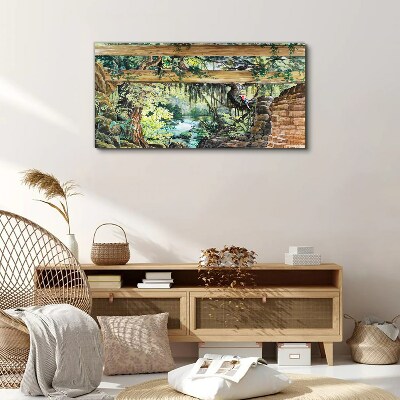 Tableau toile imprimée Paysage tropical avec une cascade