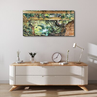 Tableau toile imprimée Paysage tropical avec une cascade