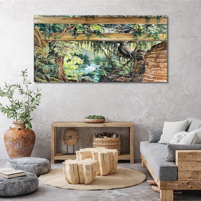 Tableau toile imprimée Paysage tropical avec une cascade