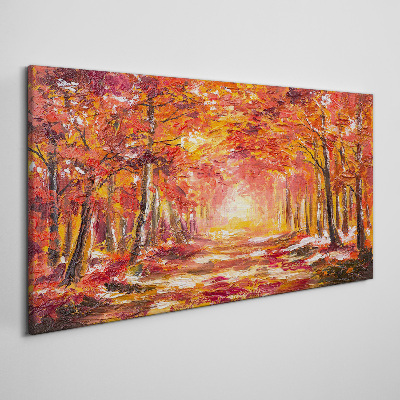 Tableau imprimé sur toile Reflets d'automne dans la forêt