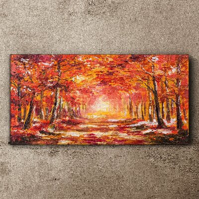 Tableau imprimé sur toile Reflets d'automne dans la forêt