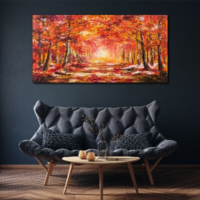 Tableau imprimé sur toile Reflets d'automne dans la forêt