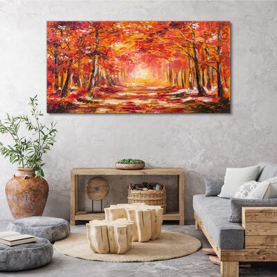 Tableau imprimé sur toile Reflets d'automne dans la forêt