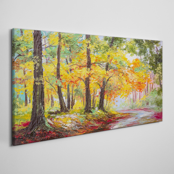 Tableau sur toile Allée d'arbres d'automne