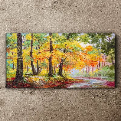 Tableau sur toile Allée d'arbres d'automne