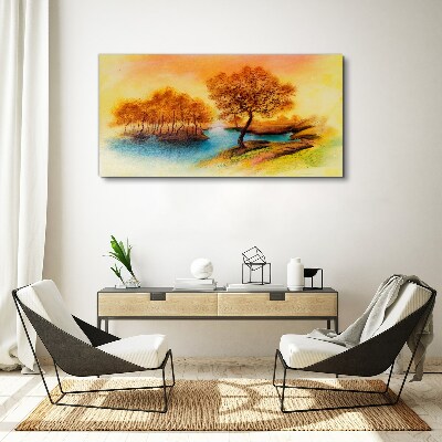 Tableau sur toile Mélodie d'automne au bord de l'eau