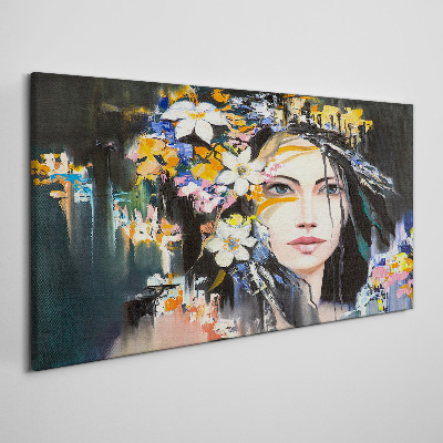 Tableau sur toile Élégance du portrait floral