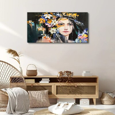 Tableau sur toile Élégance du portrait floral