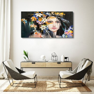 Tableau sur toile Élégance du portrait floral