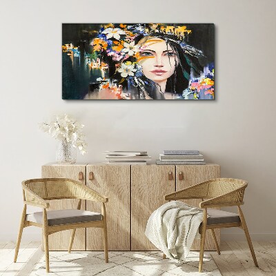 Tableau sur toile Élégance du portrait floral