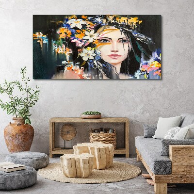 Tableau sur toile Élégance du portrait floral