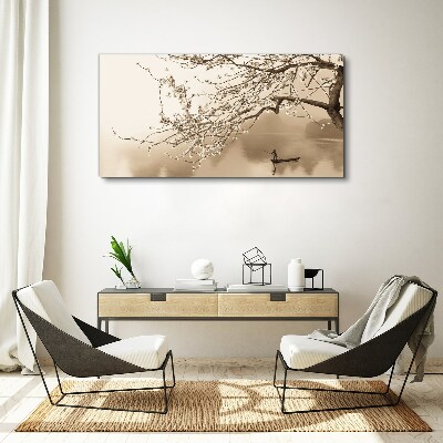 Tableau toile imprimée Paysage aux tons sépia