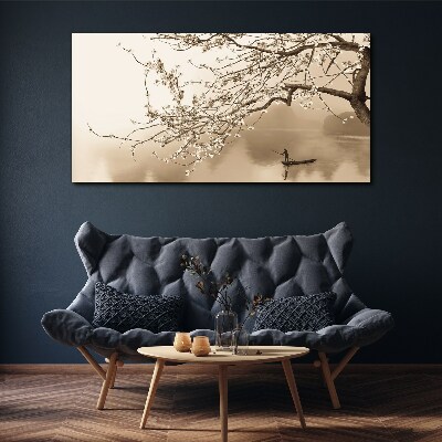 Tableau toile imprimée Paysage aux tons sépia