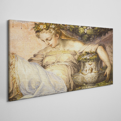 Tableau toile imprimée Muse dans le jardin