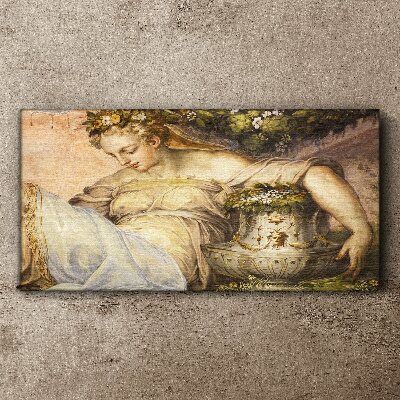Tableau toile imprimée Muse dans le jardin