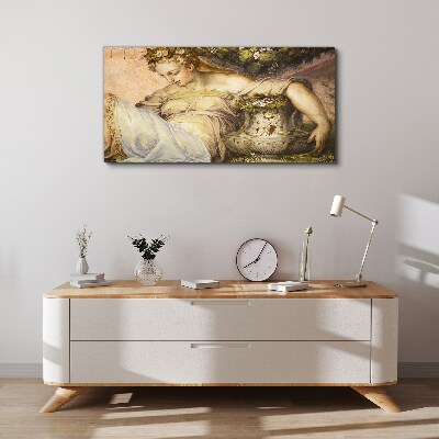 Tableau toile imprimée Muse dans le jardin