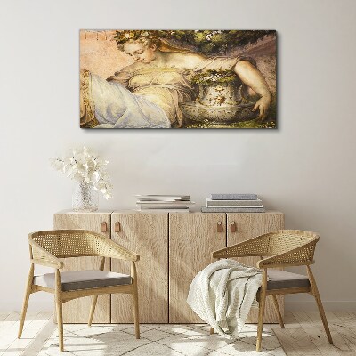 Tableau toile imprimée Muse dans le jardin
