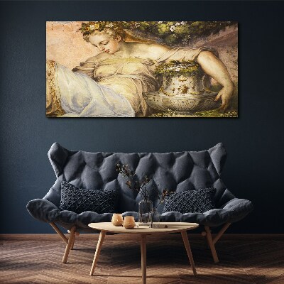Tableau toile imprimée Muse dans le jardin