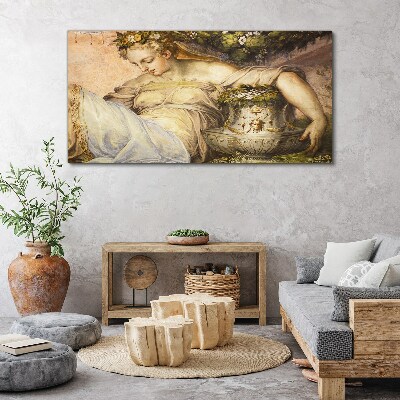 Tableau toile imprimée Muse dans le jardin