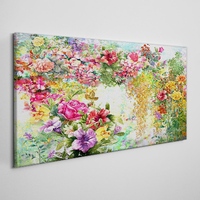 Tableau sur toile Un paradis floral aux couleurs pastel