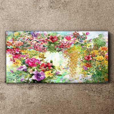 Tableau sur toile Un paradis floral aux couleurs pastel