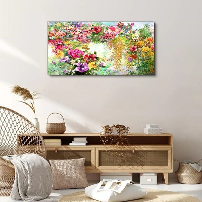Tableau sur toile Un paradis floral aux couleurs pastel