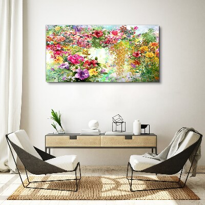 Tableau sur toile Un paradis floral aux couleurs pastel