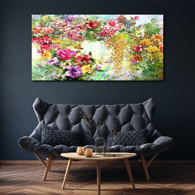 Tableau sur toile Un paradis floral aux couleurs pastel