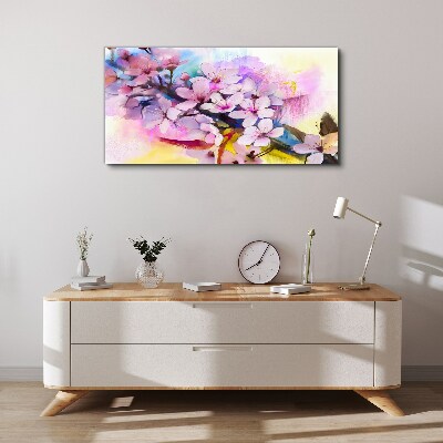 Tableau toile imprimée Une explosion florale de couleurs