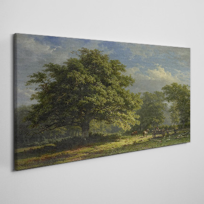Tableau imprimé sur toile Un paysage paisible avec un arbre