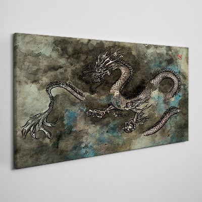 Tableau toile imprimée Dragon dans les nuages