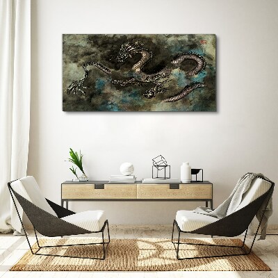 Tableau toile imprimée Dragon dans les nuages