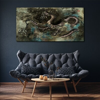 Tableau toile imprimée Dragon dans les nuages