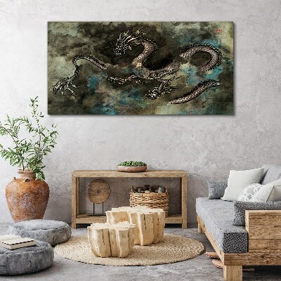 Tableau toile imprimée Dragon dans les nuages