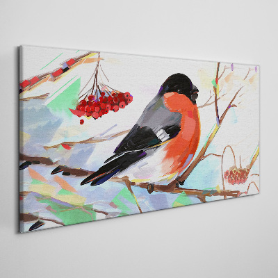 Tableau sur toile Un oiseau heureux sur une branche