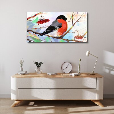 Tableau sur toile Un oiseau heureux sur une branche