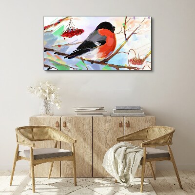 Tableau sur toile Un oiseau heureux sur une branche