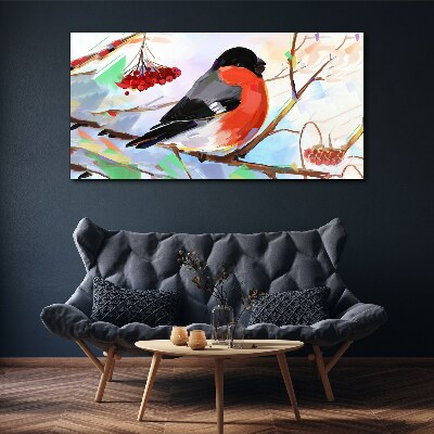 Tableau sur toile Un oiseau heureux sur une branche