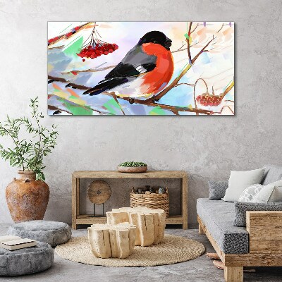 Tableau sur toile Un oiseau heureux sur une branche