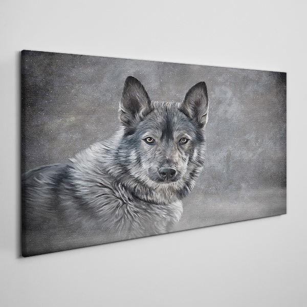 Tableau sur toile Portrait d'un chien gris