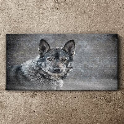 Tableau sur toile Portrait d'un chien gris