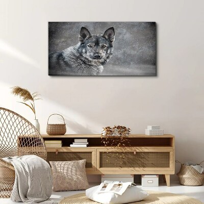 Tableau sur toile Portrait d'un chien gris