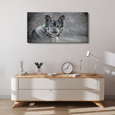 Tableau sur toile Portrait d'un chien gris