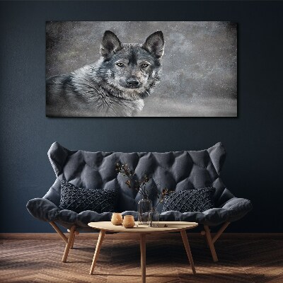 Tableau sur toile Portrait d'un chien gris