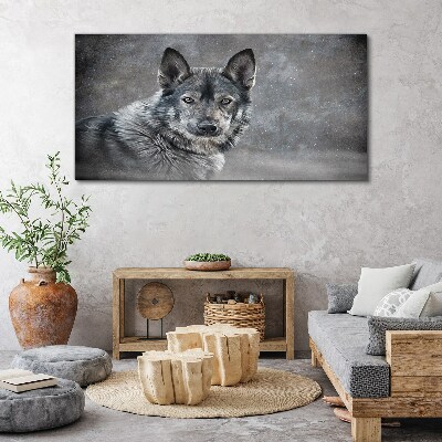 Tableau sur toile Portrait d'un chien gris
