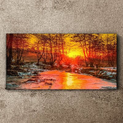 Tableau toile imprimée Heure d'or sur la rivière