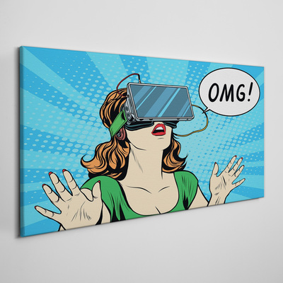 Tableau toile imprimée Surprise en réalité virtuelle